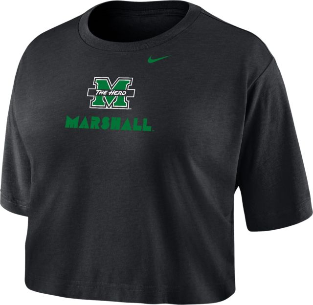 Marshall University Women's Dri-Fit Cotton Crop Short Sleeve T