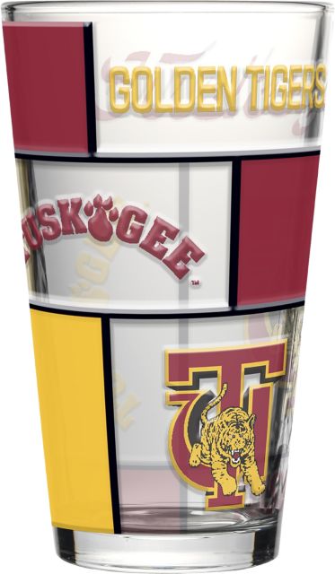 Tuskegee University 16oz Quilted Stained Pint Glass