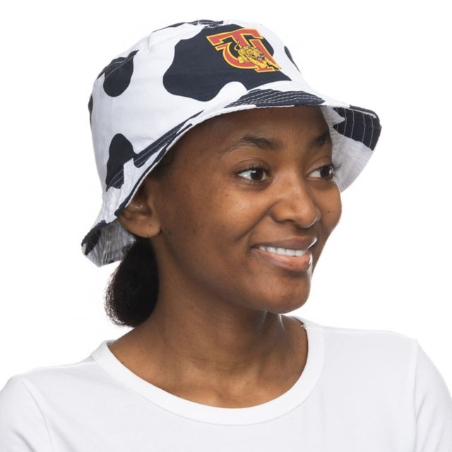 Cow print bucket store hat