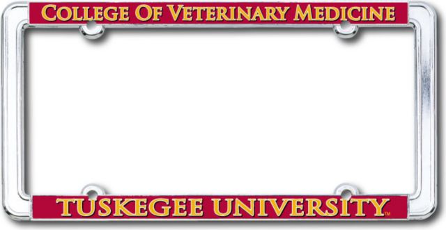 Tuskegee University College of Veterinary Medicine Thin Dome License Plate Frame
