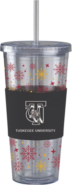 Tuskegee University Straw Snowflake Tumbler
