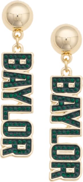 Baylor University Pave Outline Earrings
