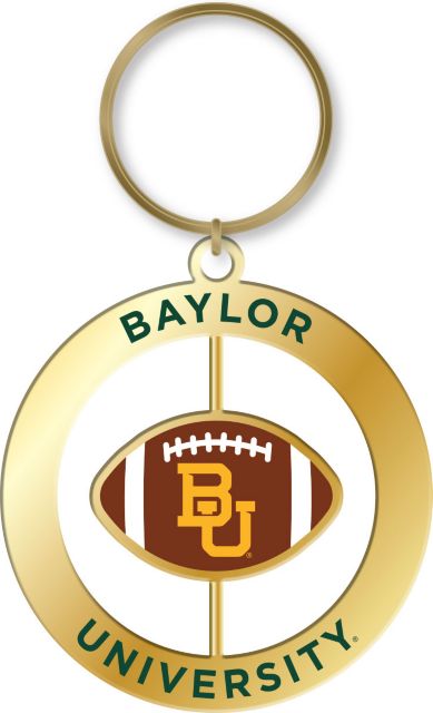 Baylor University Football Spinner Keychain