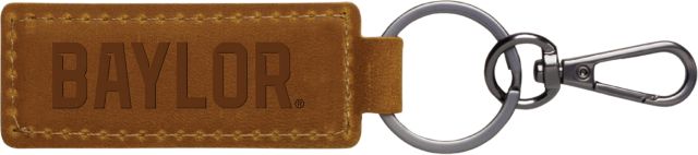 Baylor University Leather Keychain