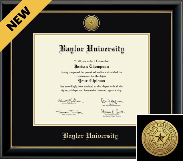 Baylor University Engraved Onyx Diploma Frame