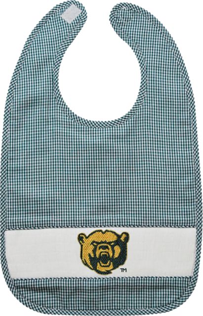 Baylor University Infant Mini Check Smocked Baby Bib - ONLINE ONLY
