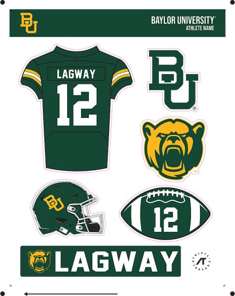 Baylor University Football Stickers DJ LAGWAY