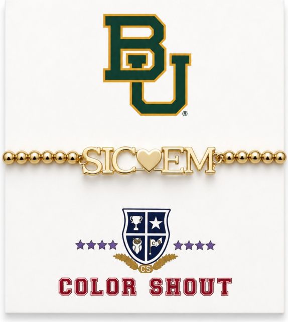 Baylor University Gold Bead Bracelet