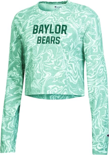 Nike Women's Baylor Bears White Dri-Fit Cotton Long Sleeve Crop T-Shirt, Large