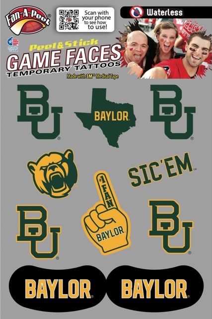 Baylor University Game Face Tattoos