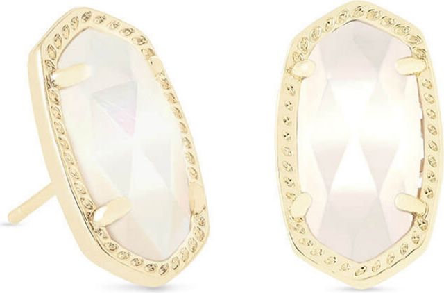 Ellie Stud Earrings Gold Ivory Mother Of Pearl