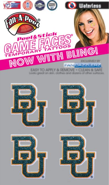 Baylor University 4-Pack Waterless Glitter Tattoo