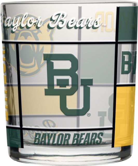 Baylor University 12oz Quilted Stained Rocks Glass