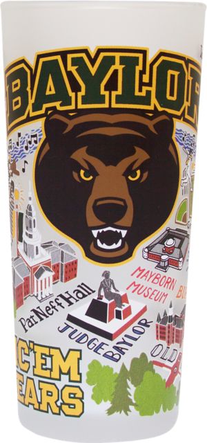 Baylor University 15 oz. Frosted Glass