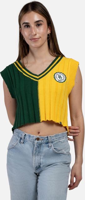 Baylor University - Embroidered Cropped Baseball Jersey - Green