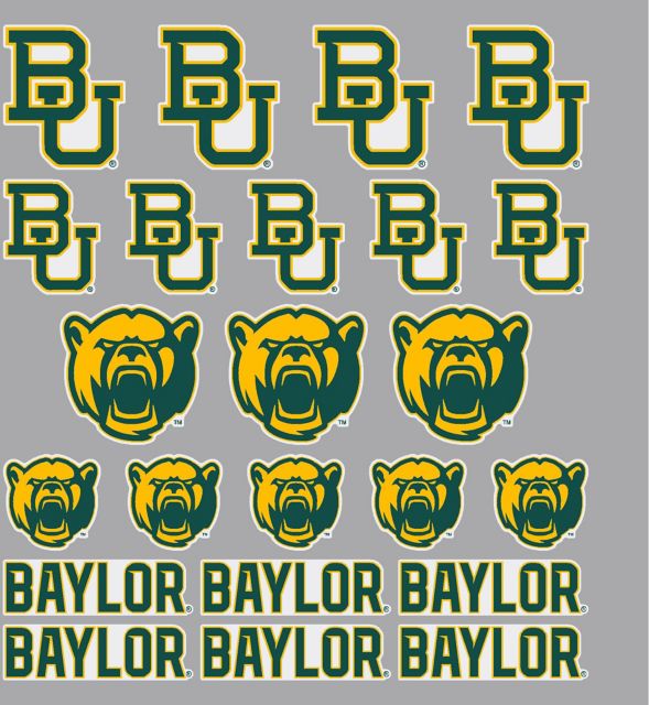 Baylor University Bears Sticker Sheet