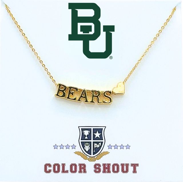 Baylor University Love My College Heart Necklace