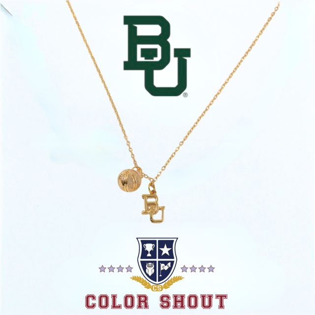 Baylor University Basketball Charm Necklace