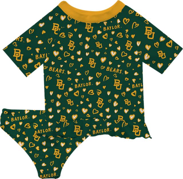 Baylor University Girls Infant Little Heart Print Rash Guard Set - ONLINE ONLY