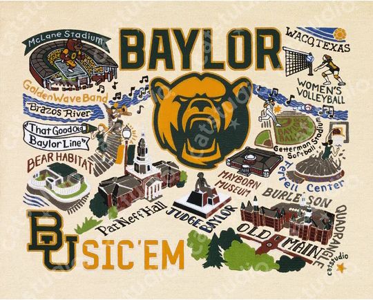 Baylor University Bears Dish Towel