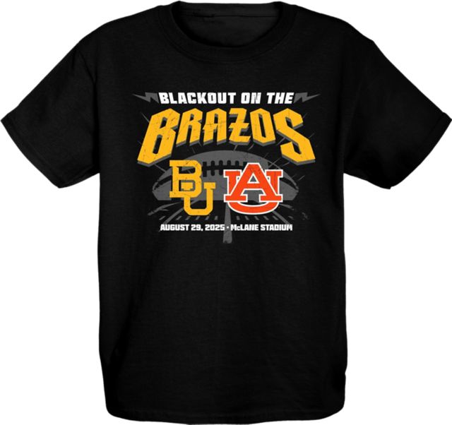 Baylor University Football 2025 Blackout the Brazos Auburn Gameday Youth Short Sleeve T-Shirt