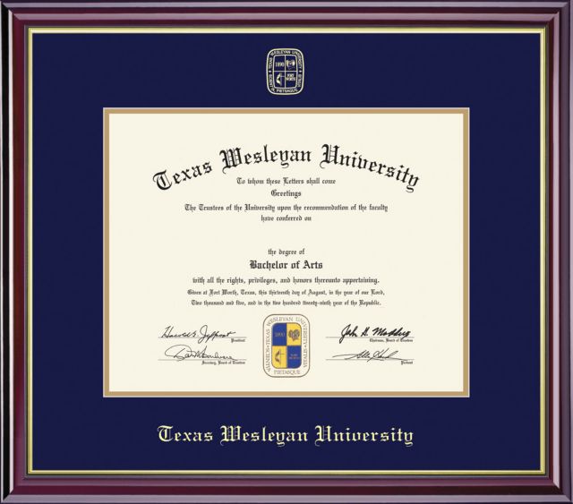Texas Wesleyan University 11'' x 14'' Windsor Diploma Frame