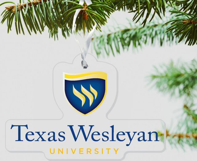 Texas Wesleyan University 3'' x 4'' Etched Plexiglass Ornament