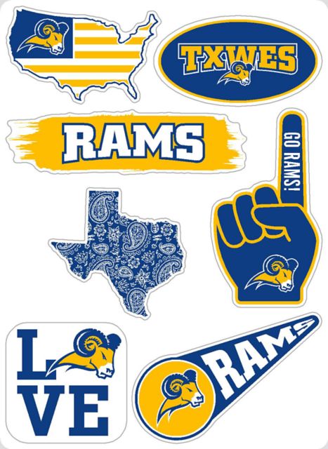 Texas Wesleyan University 7.5'' x 7.5'' Sticker Sheet