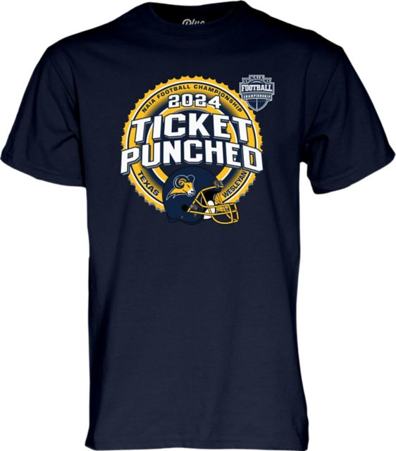 Texas Wesleyan University Football 2024 NAIA Championship Ticket Punched Short Sleeve T-Shirt