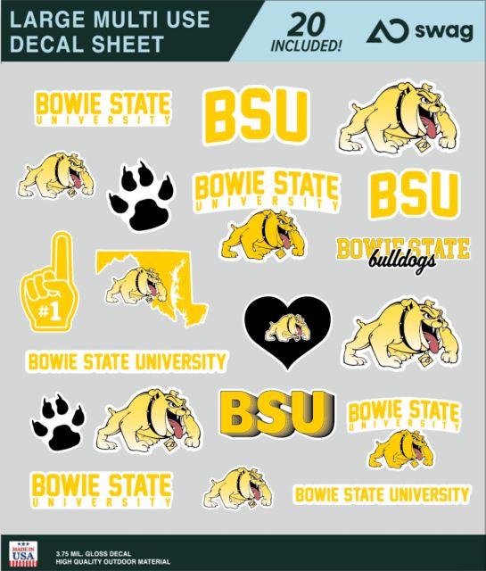 Bowie State University Large Sticker Sheet