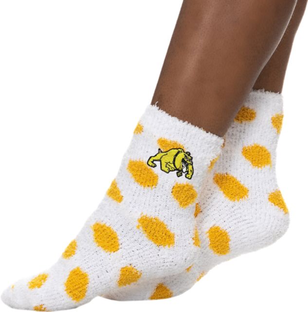 Bowie State University Fuzzy Dot Socks
