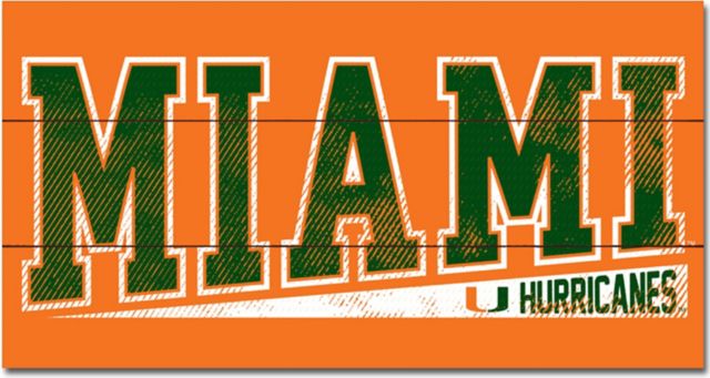 University of Miami 11x20 Wood Plank Sign - ONLINE ONLY