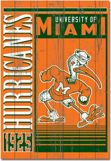 University of Miami 25''x 36'' Showcase Plank Sign - ONLINE ONLY