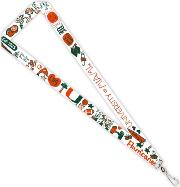 Hillman Miami Hurricanes Black and Red Lanyard in the Key Accessories  department at