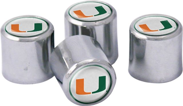 University of Miami 4-Pack Valve Stem Caps