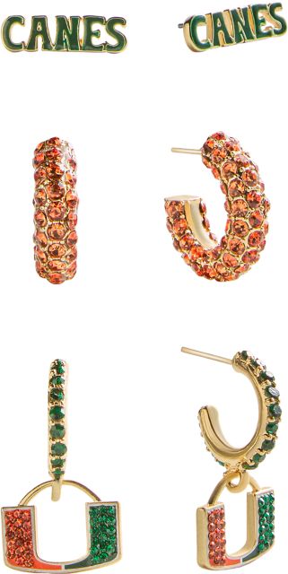 University of Miami Earring Set of 3