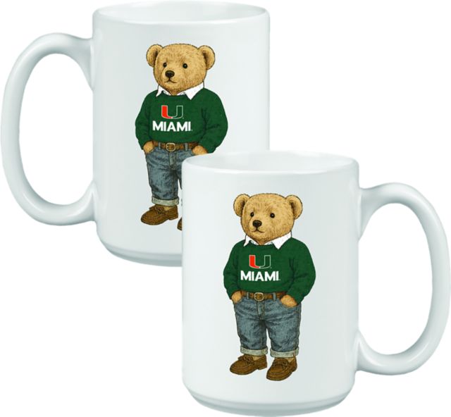 University of Miami 15 oz. Teddy Bear Mug