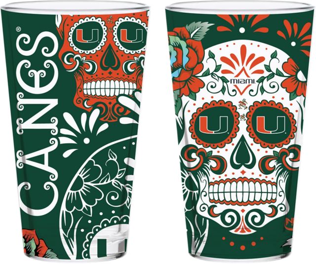 University of Miami Dia De Los Muertos 16oz Pint Glass