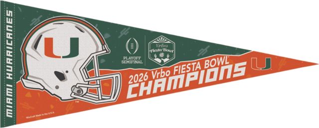 University of Miami Football 2026 Fiesta Bowl Champions 12 x 30 Pennant