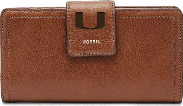Fossil Leather Logan RFID Tab Clutch - Brown - ONLINE ONLY