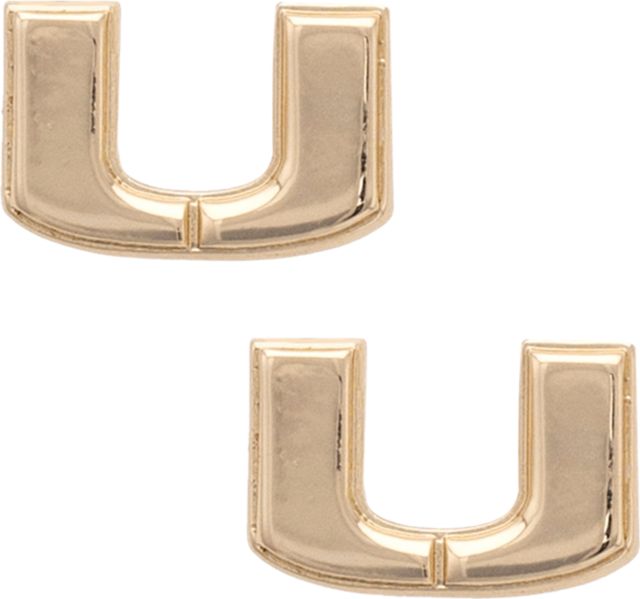 University of Miami Gold Stud Earrings
