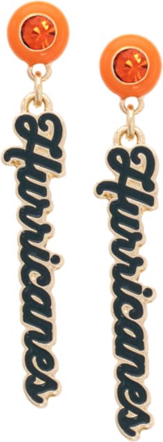 University of Miami Autograph Enamel Earrings