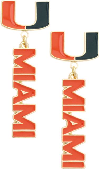 University of Miami Drop Earrings