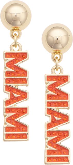 University of Miami Pave Outline Earrings