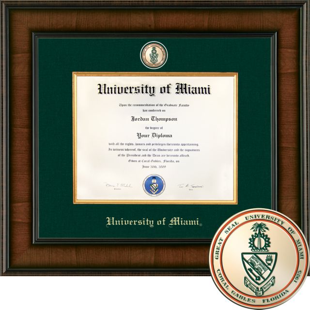 University of Miami, Presidential Diploma Frame. Bachelors, Diploma Size 8.5x11
