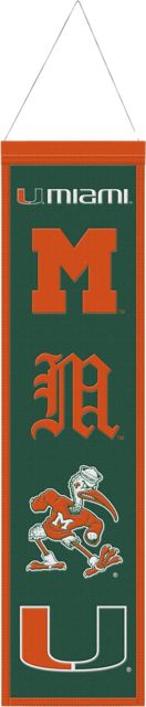 University of Miami 8 x 32 Wool Banner