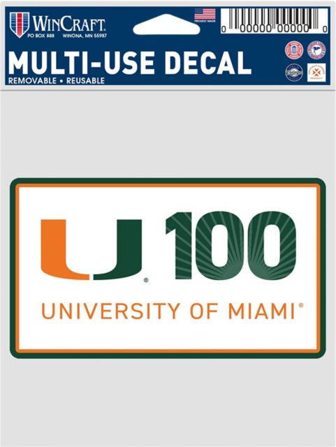 University of Miami 3.75x5 Fan Decal