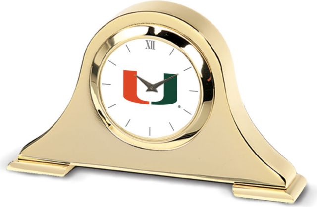 CSI Gold Napoleon Desk Clock With Colored Medallion - ONLINE ONLY