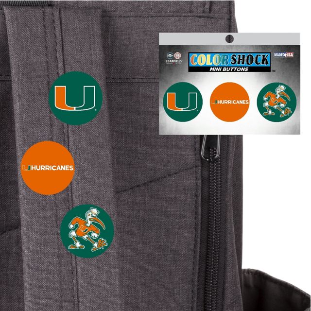 University of Miami Hurricanes Mini Button 3 Pack