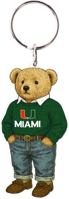 University of Miami Teddy Bear Keychain